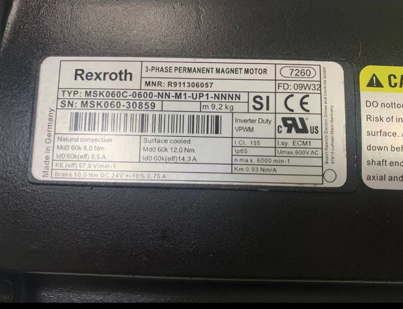 4-075-01-1038 Мотор Homag MSK060C-0600-NN-M1-UP1-NNNN R911306057 Rexroth – слайд 2