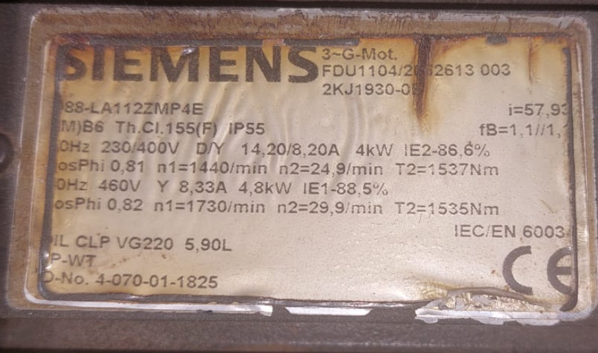 4-070-01-1825 Мотор-редуктор Homag 88-LA112ZMP4E Siemens