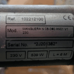 102212100 Шланг подачи клея MANGUERA N 08-060 AN01 V1 230 ARION-MELER