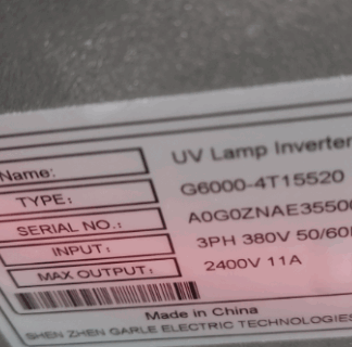 G6000-4T15520 УФ-лампа розжига 3PH 380V 50/60Hz 2400V 11A UV Lamp Inverter Garle Electric – слайд 2