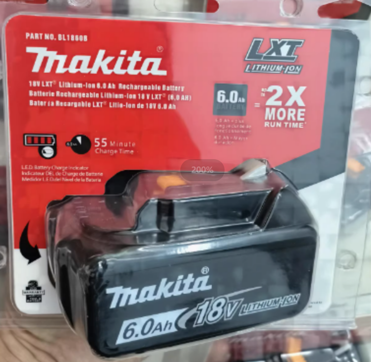 BL1860B Аккумулятор 18В, 6Ач, индикатор заряда Makita