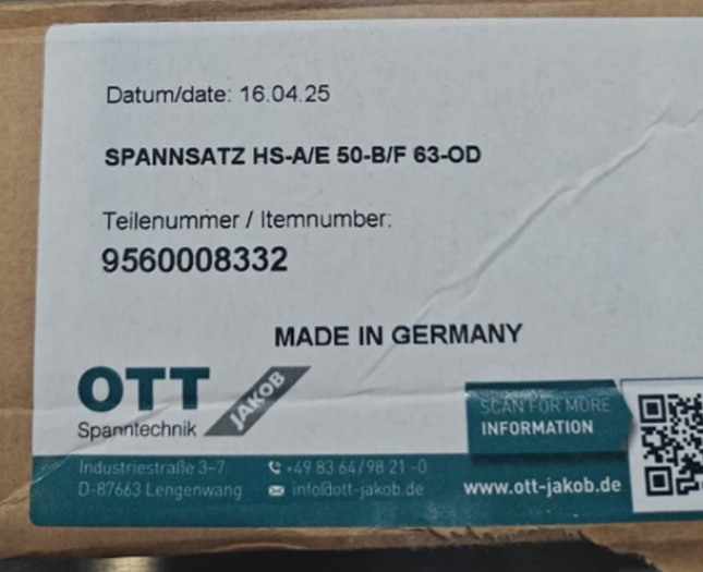 95.600.083.3.2 Зажимной комплект OTT Jakob Spanntechnik