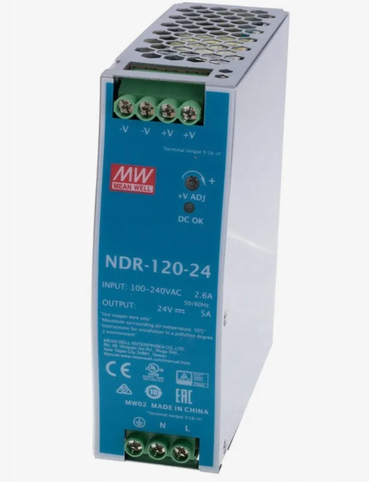 NDR-120-24 Блок питания 24В-5А-120Вт MEAN WELL