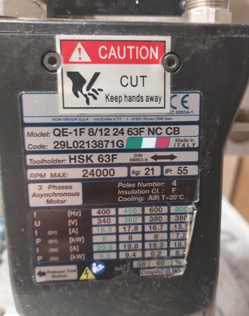 QE-1F 8/12 24 63F NC CB HSK 63F Шпиндель Hiteco