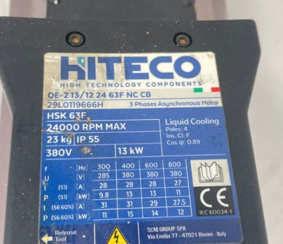QE-2 13/12 24 63F NC CB Шпиндель HITECO 380 V 13kw